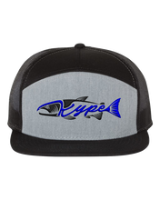Load image into Gallery viewer, Snapback Trucker - 7 Panel - Black/Heather Grey/Black - Kype Gear