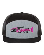 Load image into Gallery viewer, Snapback Trucker - 7 Panel - Black/Heather Grey/Black - Kype Gear