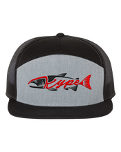 Load image into Gallery viewer, Snapback Trucker - 7 Panel - Black/Heather Grey/Black - Kype Gear