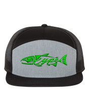 Load image into Gallery viewer, Snapback Trucker - 7 Panel - Black/Heather Grey/Black - Kype Gear