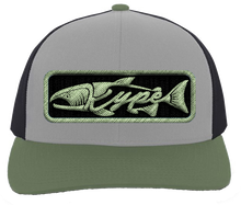 Load image into Gallery viewer, Snapback Trucker - Heather Grey/Charcoal/Army Green Patch - Kype Gear