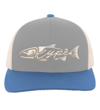 Load image into Gallery viewer, Snapback Trucker - Heather Grey/Beige/Ocean Blue - Kype Gear