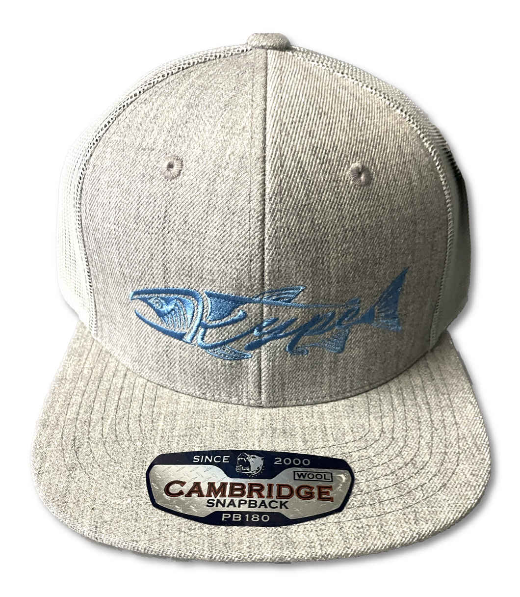 Snapback Trucker Flatbrim - Grey/Ocean Blue - Kype Gear