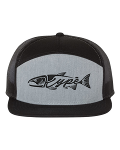 Snapback Trucker - 7 Panel - Black/Heather Grey/Black - Kype Gear