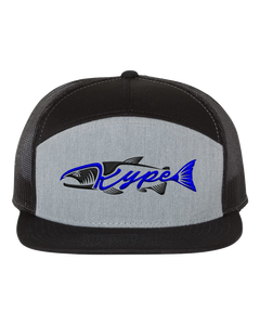 Snapback Trucker - 7 Panel - Black/Heather Grey/Black - Kype Gear