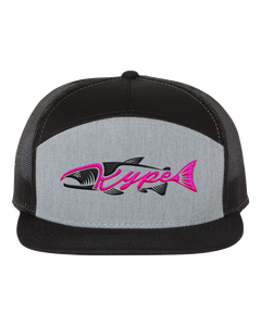 Snapback Trucker - 7 Panel - Black/Heather Grey/Black - Kype Gear
