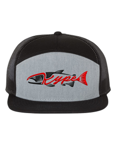 Snapback Trucker - 7 Panel - Black/Heather Grey/Black - Kype Gear