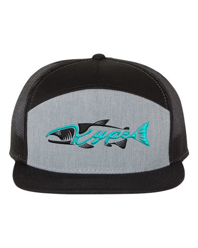 Snapback Trucker - 7 Panel - Black/Heather Grey/Black - Kype Gear