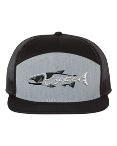Snapback Trucker - 7 Panel - Black/Heather Grey/Black - Kype Gear
