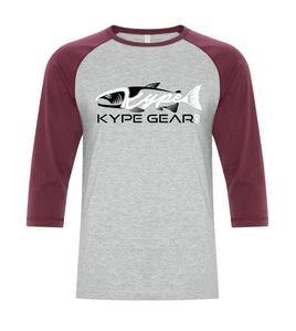 Baseball Tee Athletic Grey-Cardinal Heather - Kype Gear