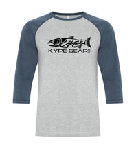 Load image into Gallery viewer, Kype Baseball Tee Athletic Grey-Navy Heather - Kype Gear
