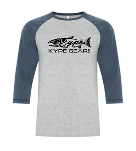 Kype Baseball Tee Athletic Grey-Navy Heather - Kype Gear