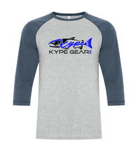 Load image into Gallery viewer, Kype Baseball Tee Athletic Grey-Navy Heather - Kype Gear

