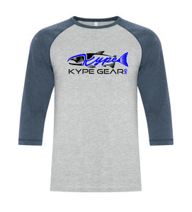 Kype Baseball Tee Athletic Grey-Navy Heather - Kype Gear