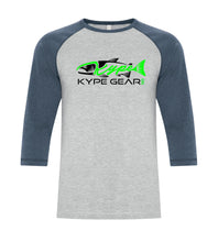 Load image into Gallery viewer, Kype Baseball Tee Athletic Grey-Navy Heather - Kype Gear
