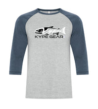 Load image into Gallery viewer, Kype Baseball Tee Athletic Grey-Navy Heather - Kype Gear
