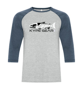 Kype Baseball Tee Athletic Grey-Navy Heather - Kype Gear