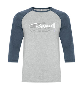 Kype Baseball Tee Athletic Grey-Navy Heather - Kype Gear