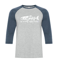 Load image into Gallery viewer, Kype Baseball Tee Athletic Grey-Navy Heather - Kype Gear
