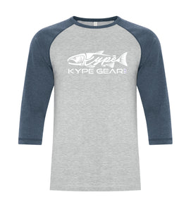 Kype Baseball Tee Athletic Grey-Navy Heather - Kype Gear