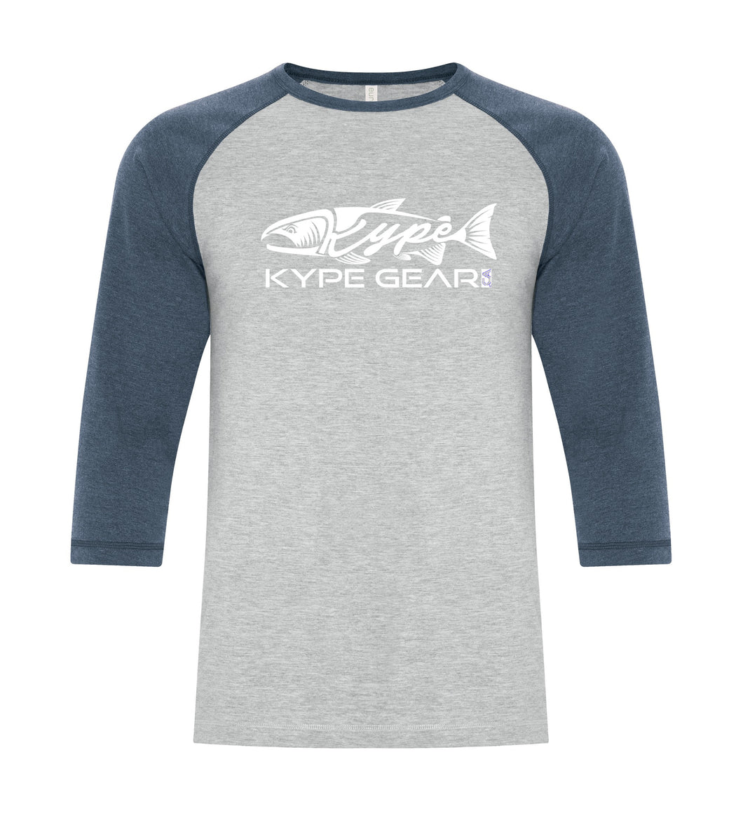 Kype Baseball Tee Athletic Grey-Navy Heather - Kype Gear