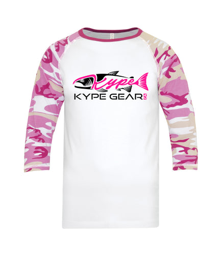 Kype Baseball Tee White-Pink Camo - Kype Gear