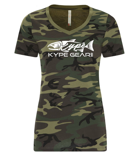 Ladies V-Neck - Camo - Kype Gear