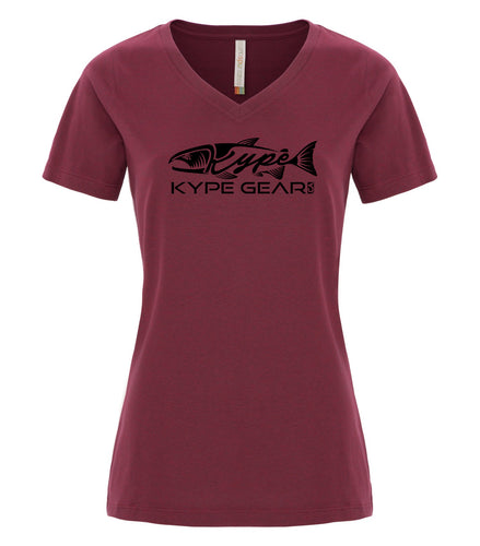 Ladies V-Neck - Cardinal Heather - Kype Gear