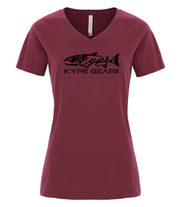 Ladies V-Neck - Cardinal Heather - Kype Gear