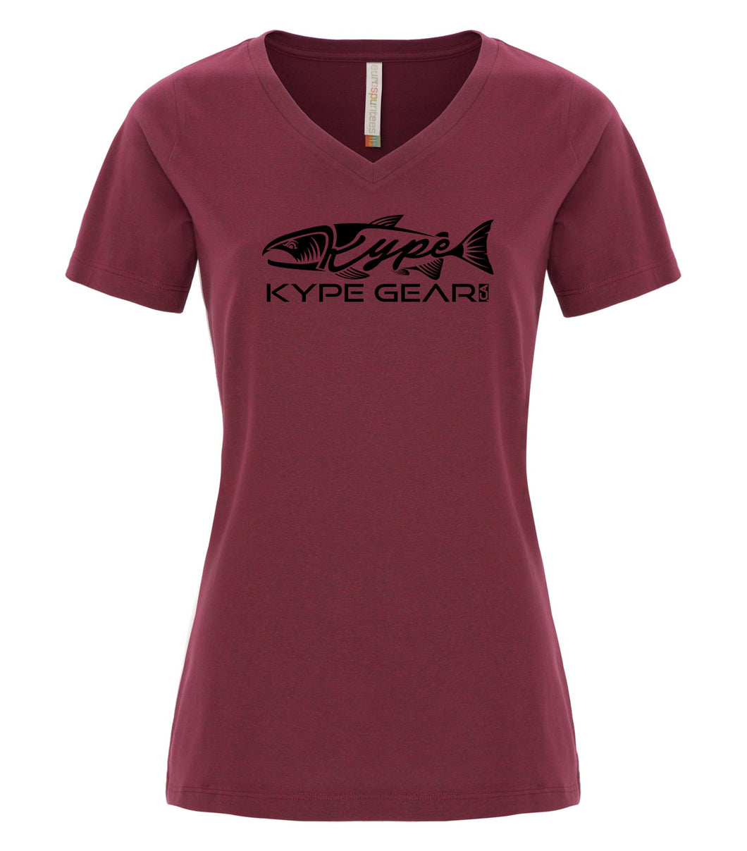 Ladies V-Neck - Cardinal Heather - Kype Gear