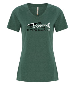 Ladies V-Neck - Forest Heather - Kype Gear
