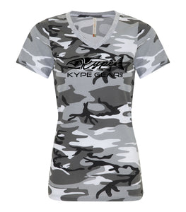 Ladies V-Neck - Grey Camo - Kype Gear