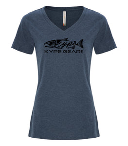 Ladies V-Neck - Navy Heather - Kype Gear