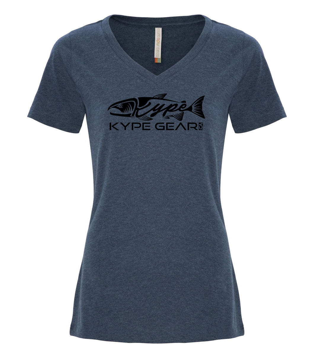 Ladies V-Neck - Navy Heather - Kype Gear