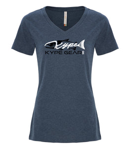 Ladies V-Neck - Navy Heather - Kype Gear