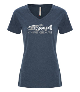 Ladies V-Neck - Navy Heather - Kype Gear
