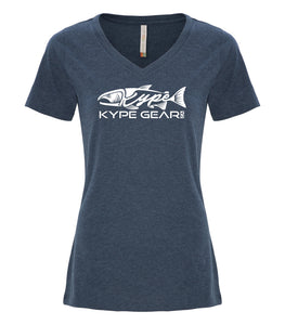 Ladies V-Neck - Navy Heather - Kype Gear
