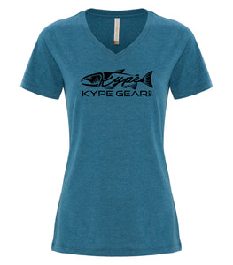 Ladies V-Neck - Teal Heather - Kype Gear