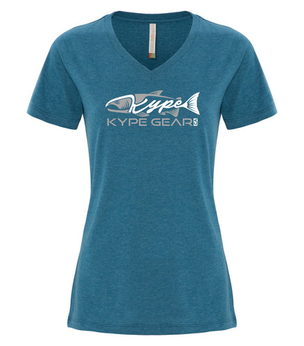 Ladies V-Neck - Teal Heather - Kype Gear