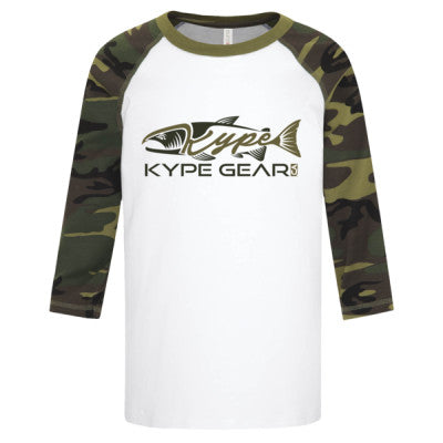 Youth Baseball Tee - White/Camo - Kype Gear