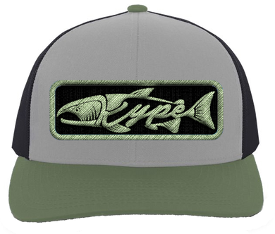 Snapback Trucker - Heather Grey/Charcoal/Army Green Patch - Kype Gear