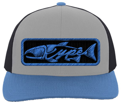 Snapback Trucker - Heather Grey/Charcoal/Ocean Blue Patch - Kype Gear