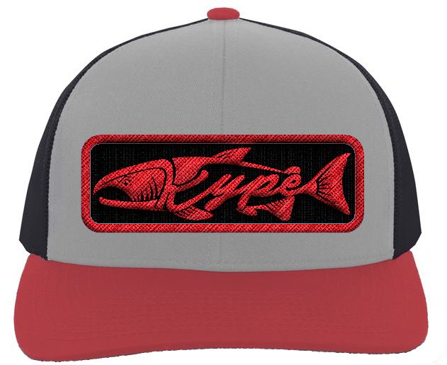 Snapback Trucker - Heather Grey/Charcoal/Varsity Red Patch - Kype Gear