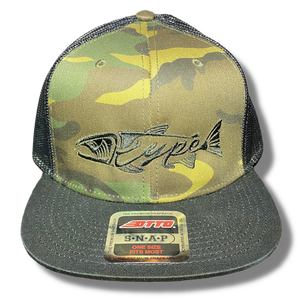 Snapback Trucker Flatbrim Green Camo Black Black