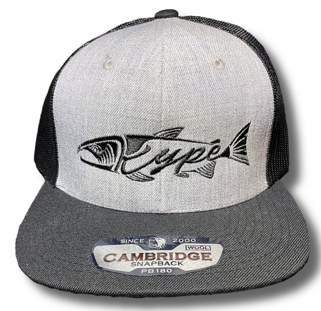 Snapback Trucker Flatbrim - Grey/Black Black - Kype Gear