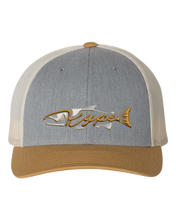 Load image into Gallery viewer, Snapback Trucker - Heather Grey/Birch/Amber Gold - Kype Gear
