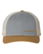 Load image into Gallery viewer, Snapback Trucker - Heather Grey/Birch/Amber Gold - Kype Gear
