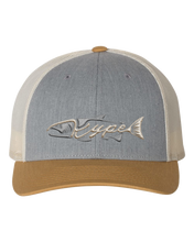 Load image into Gallery viewer, Snapback Trucker - Heather Grey/Birch/Amber Gold - Kype Gear
